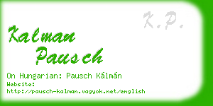 kalman pausch business card