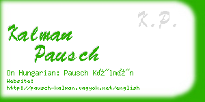 kalman pausch business card